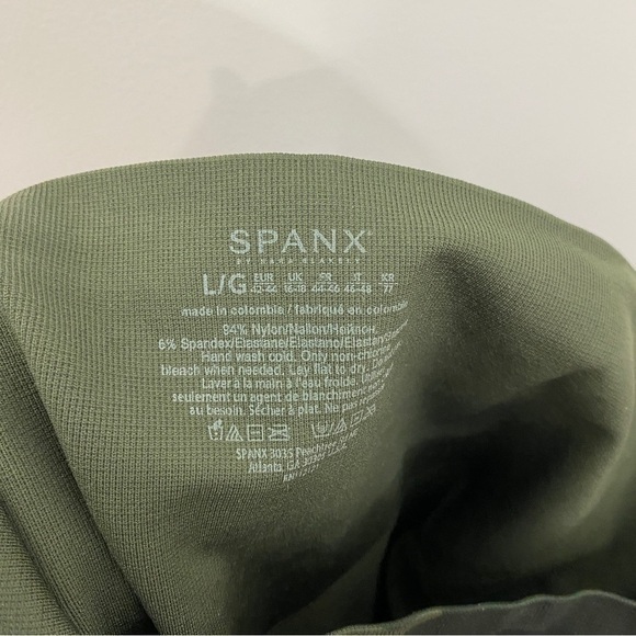 Spanx Large Green Camo Look At Me Now Seamless Leggings Pull On - Picture 7 of 10